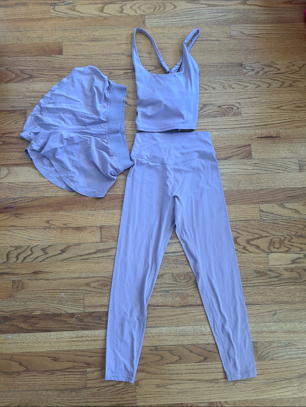 Vitality Lavender Activewear Set - Crop Tank, High-Waist Leggings, Shorts (CRZ)